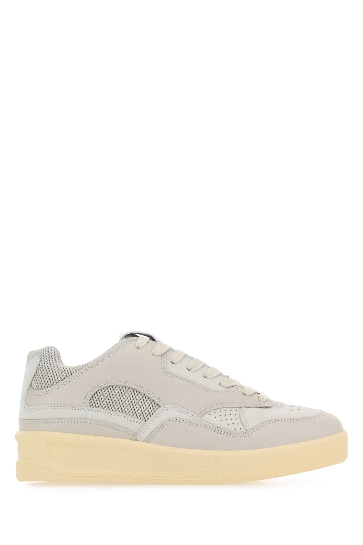 Jil Sander ladies Grey Canvas And Rubber Basket Sneakers shoes tennis