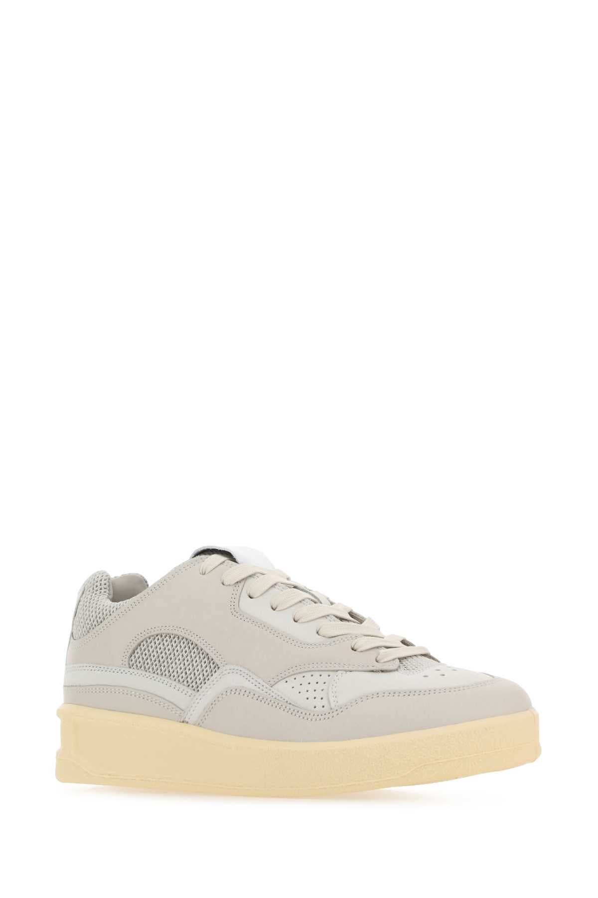 Jil Sander ladies Grey Canvas And Rubber Basket Sneakers shoes tennis