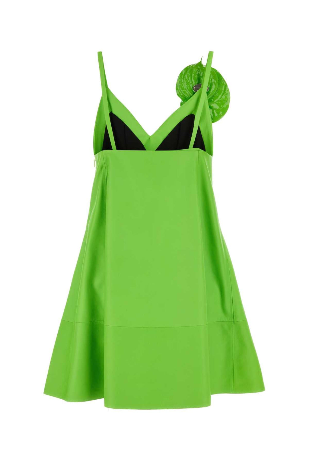 Loewe ladies Fluo Green Leather Mini Dress LEATHER bright lime