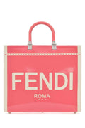 Fendi ladies Two-Tone Canvas Medium Sunshine Shopping Bag Tote Purse