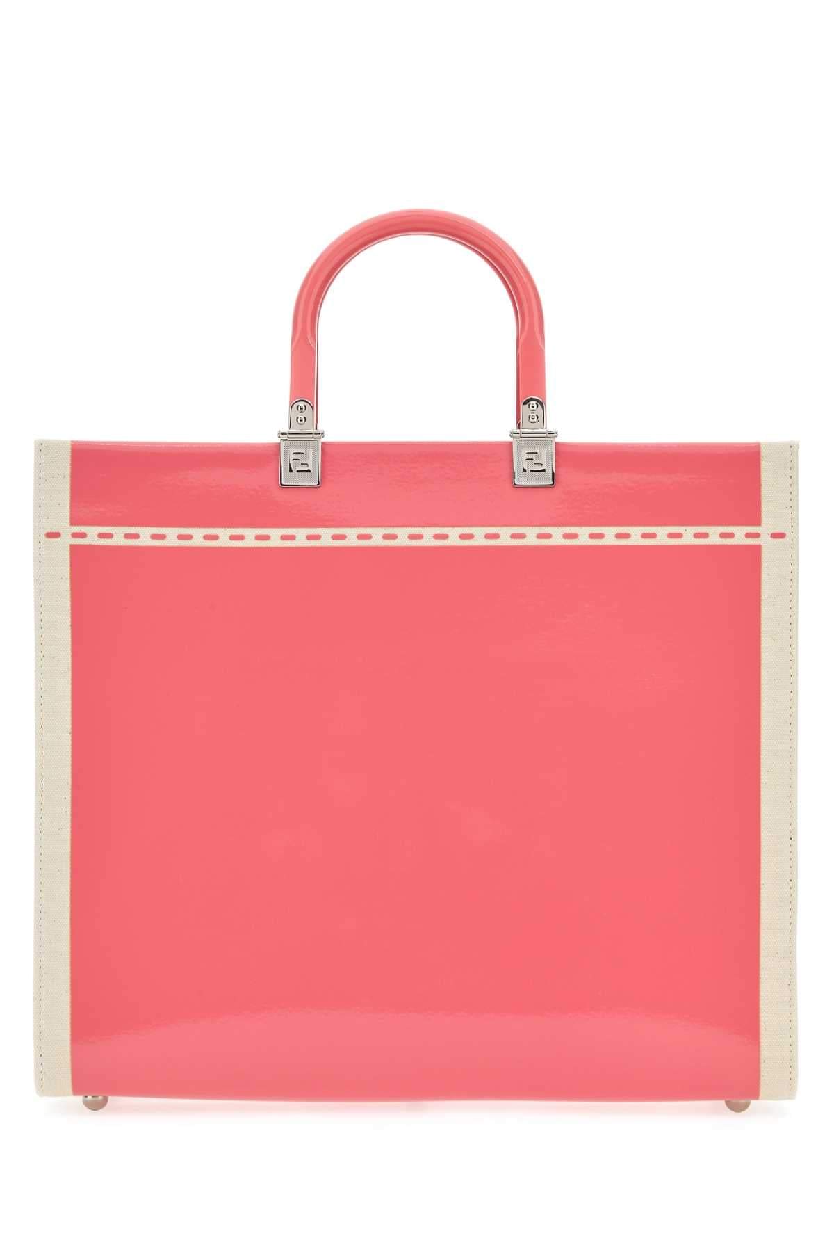 Fendi ladies Two-Tone Canvas Medium Sunshine Shopping Bag Tote Purse