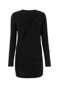 Versace ladies Black Stretch Viscose Mini Dress long sleeve