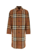 Burberry Men's Embroidered Cotton Plaid checked Overcoat British tan
