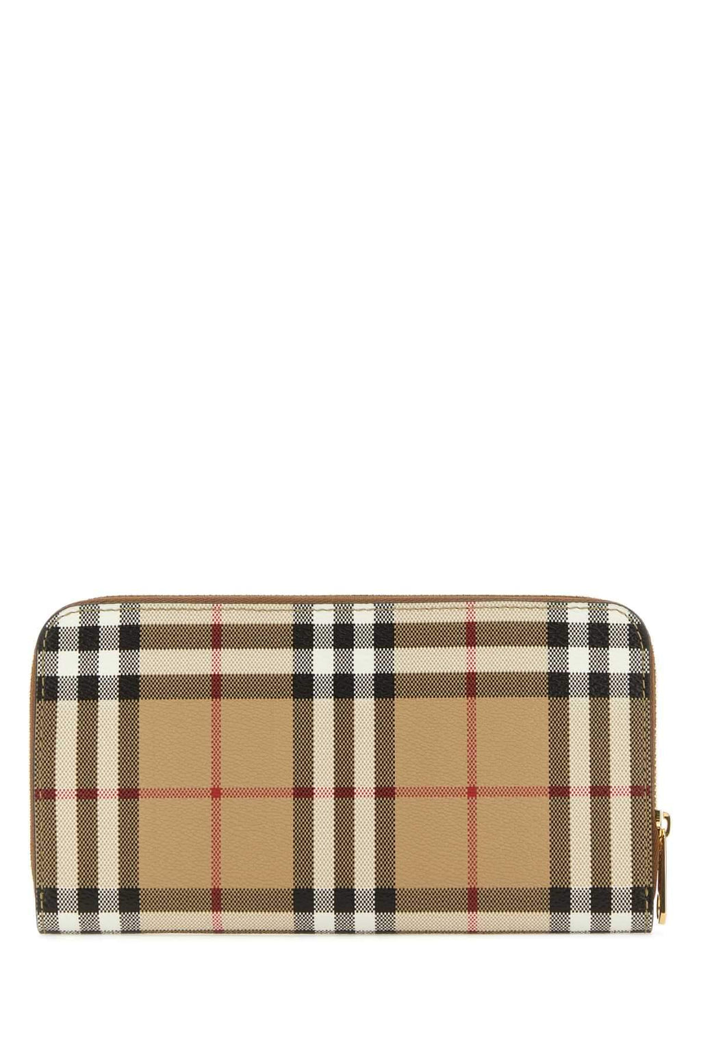 Burberry ladies Printed Canvas Wallet check plaid England Zip