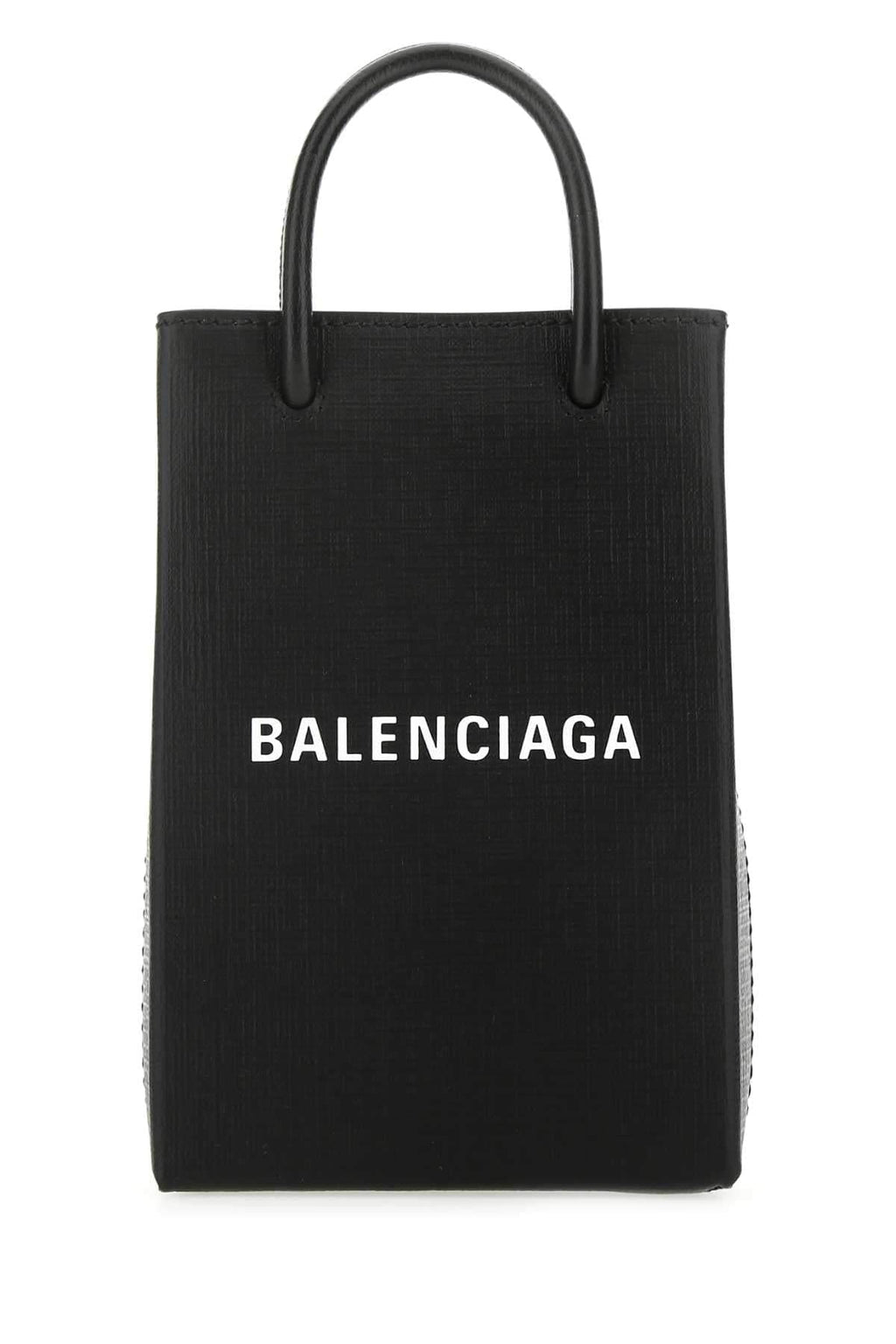 Balenciaga ladies Black Leather Phone Case Bag