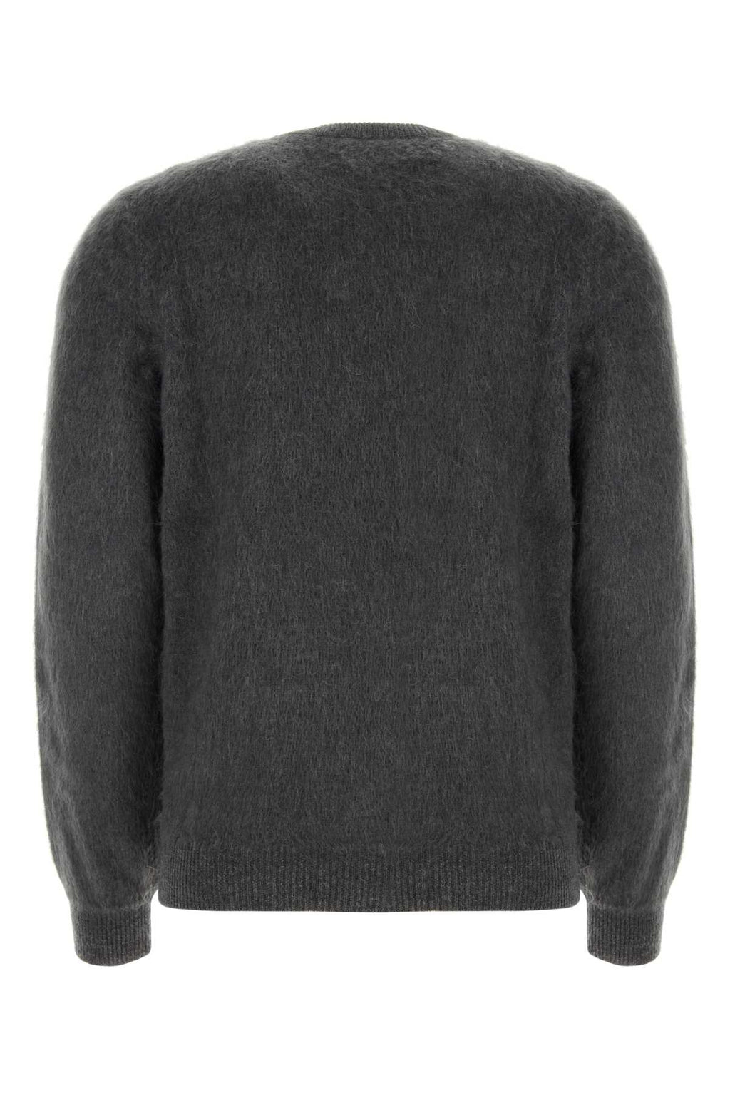 Fendi Men's Embroidered Wool Mohair Blend Sweater Gray FF logo