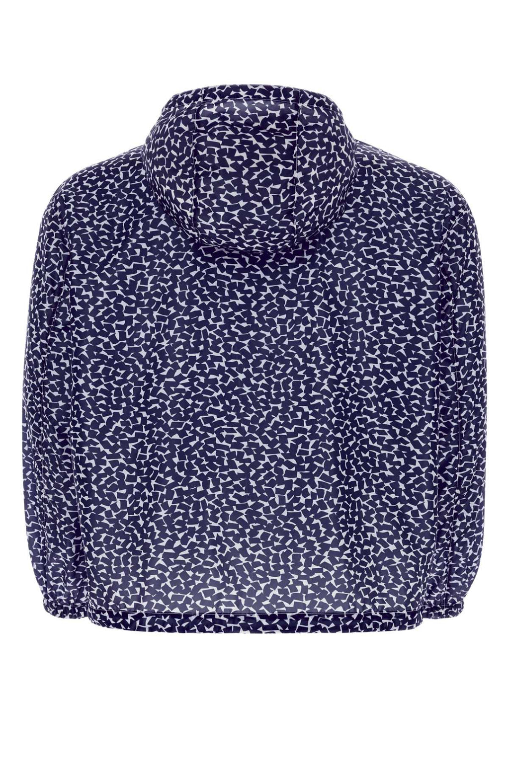 Prada Men's Printed Re-Nylon Windbreaker navy blue jacket coat w/hood