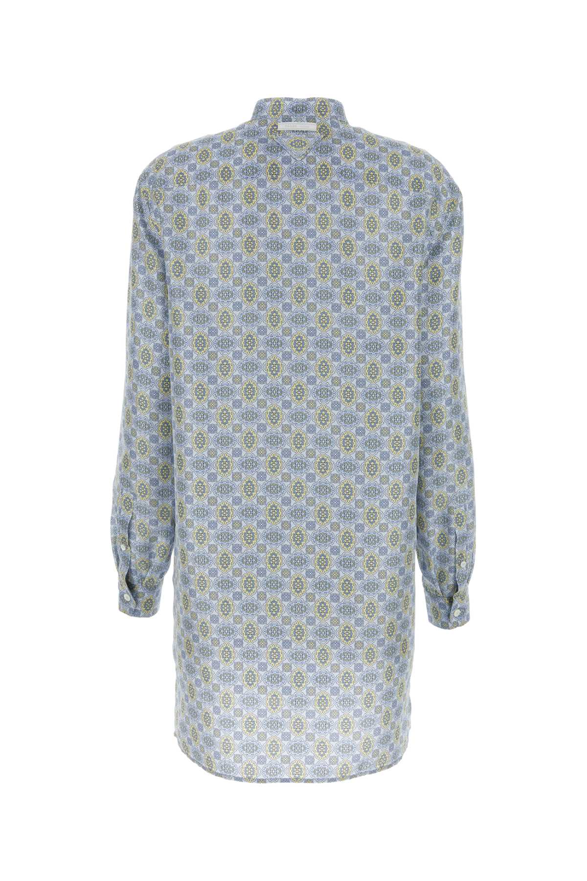 Prada Ladies Printed 100% Silk Shirt Dress button front