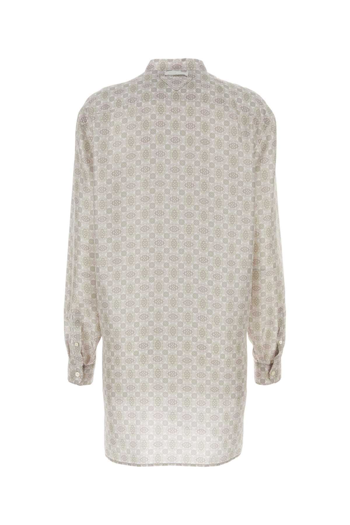 Prada ladies Printed Silk Shirt Dress button up