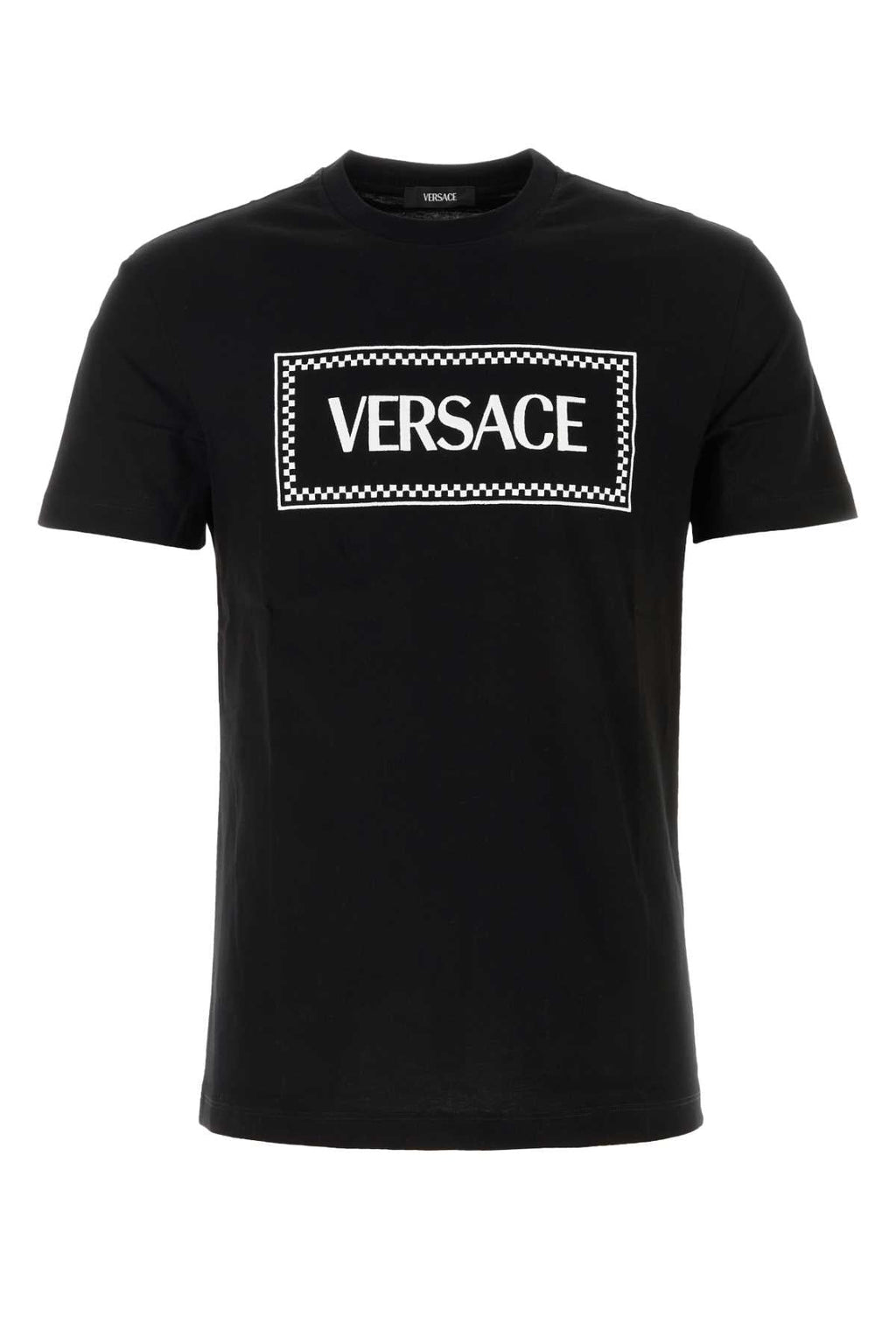 Versace Men's Black Cotton T-Shirt Tee logo