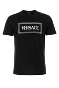Versace Men's Black Cotton T-Shirt Tee logo