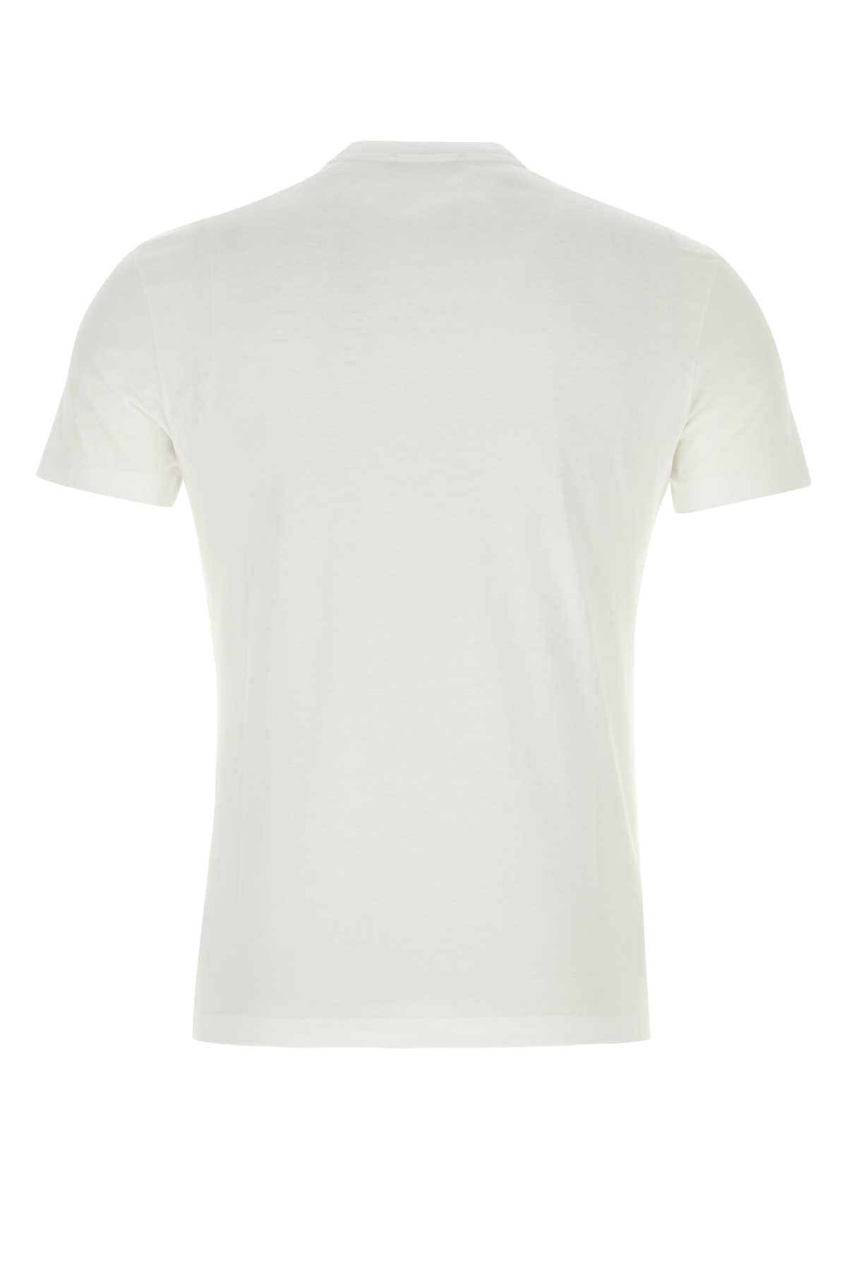 Versace Men's White Cotton T-Shirt top black logo