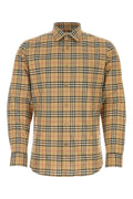 Burberry Men's Embroidered Poplin Shirt plaid tan button up