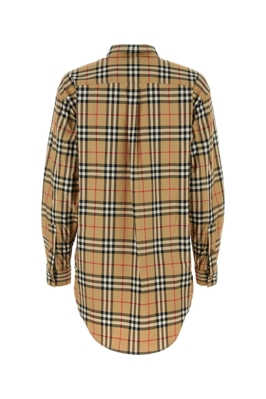 Burberry plaid ladies Embroidered Stretch Cotton Shirt checked button-up tunic