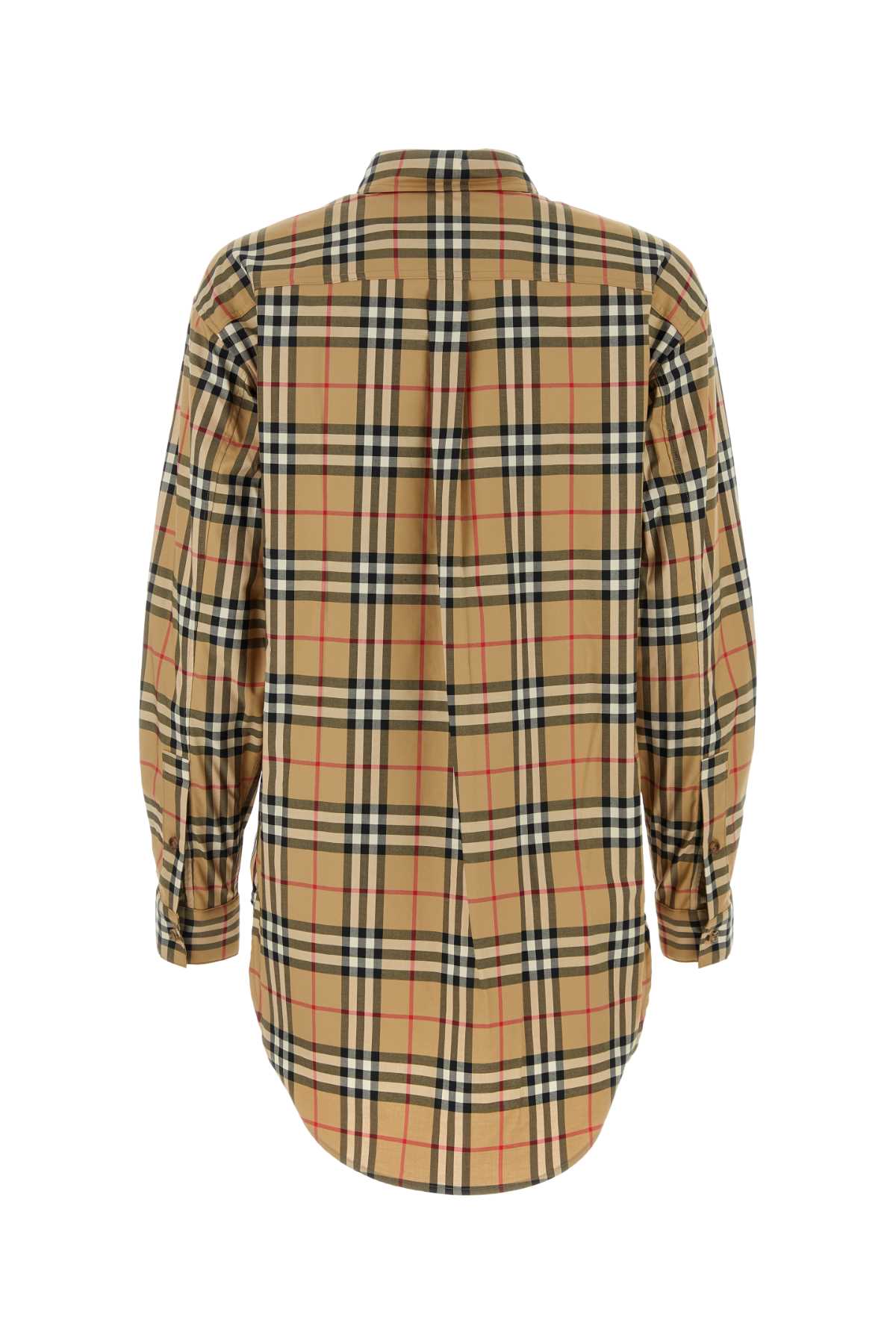 Burberry plaid ladies Embroidered Stretch Cotton Shirt checked button-up tunic
