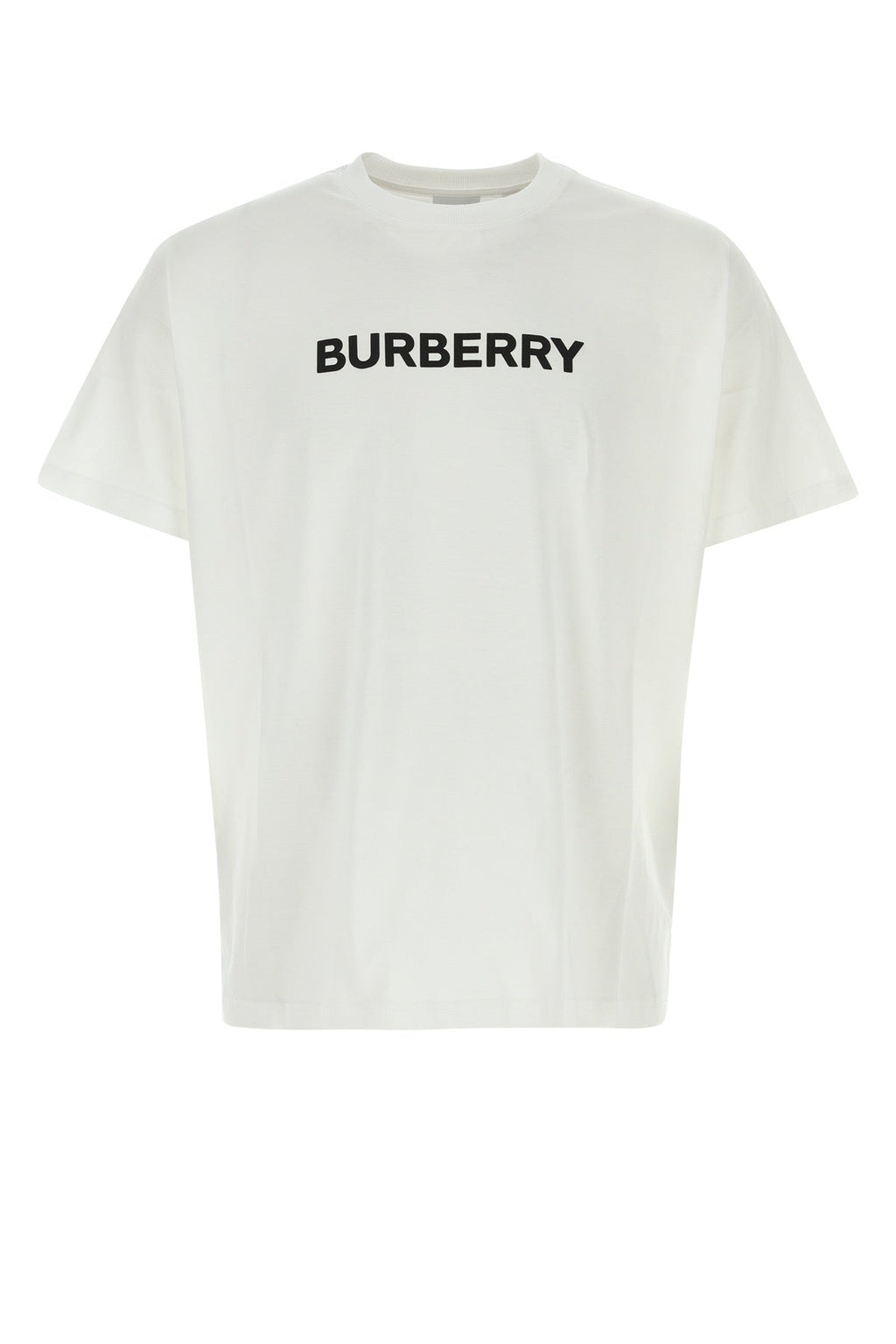 Burberry Men's White Cotton T-Shirt with black letters