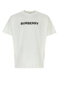 Burberry Men's White Cotton T-Shirt with black letters