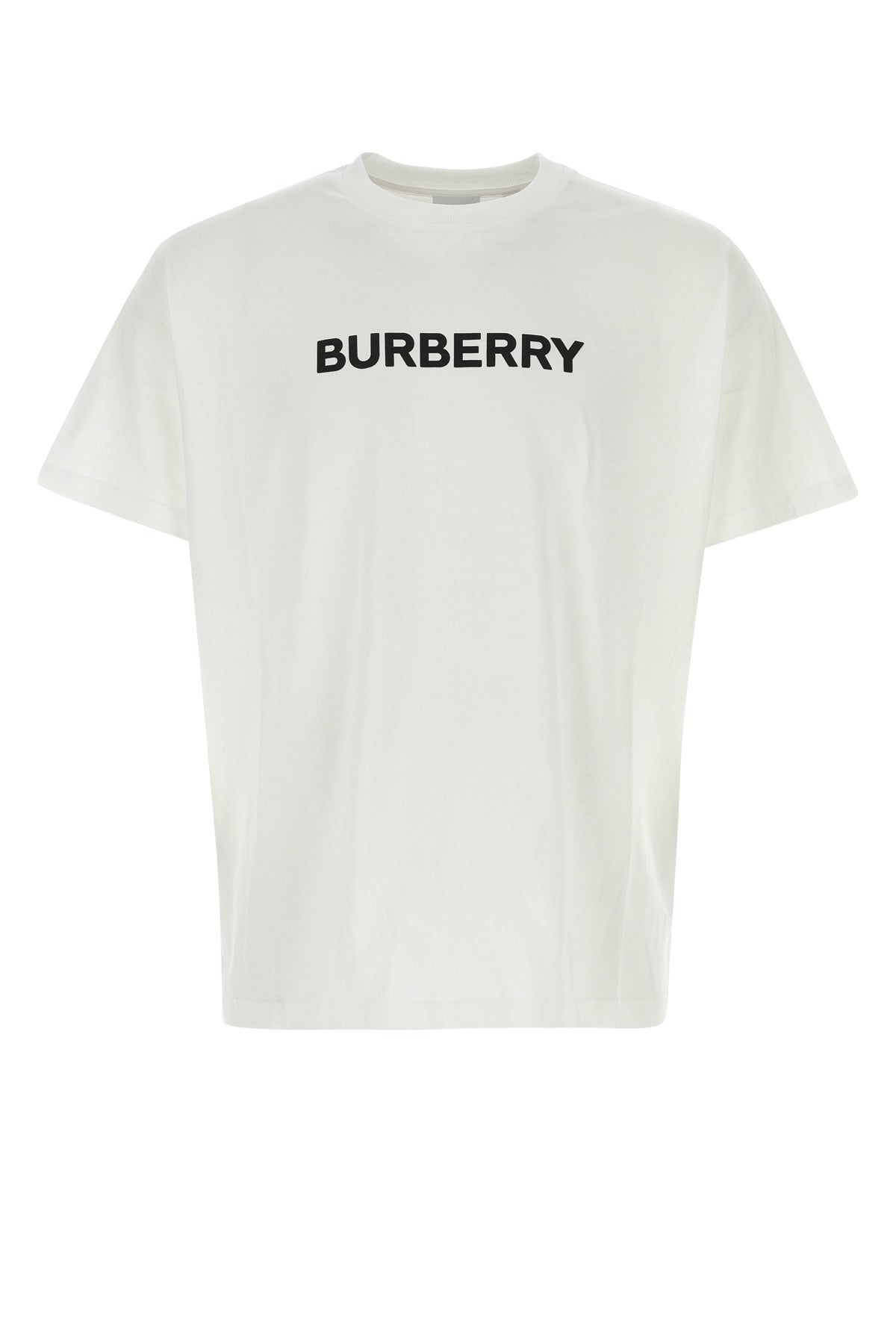 Burberry Men's White Cotton T-Shirt with black letters