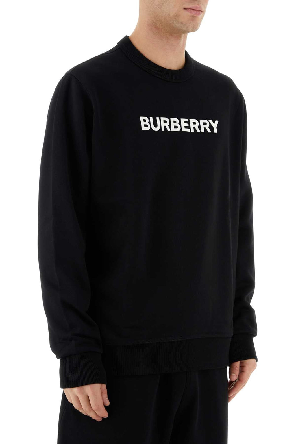 Burberry Men's Black Stretch Cotton Oversize Sweater black