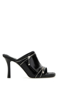 Burberry ladies Black Leather Peep Mules heel shoes stilettos sandal