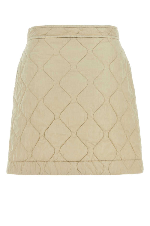 Burberry England Ladies Sand Nylon Mini Skirt tan khaki