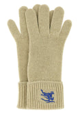 Burberry ladies Khaki Cashmere Gloves logo