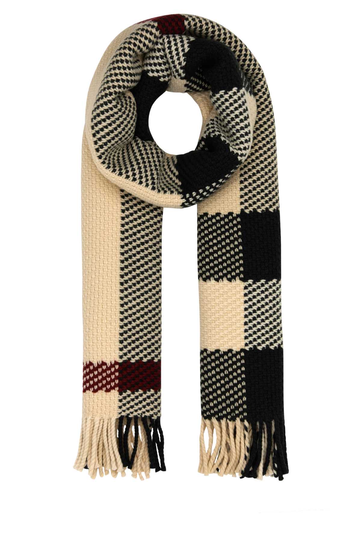 Burberry ladies Embroidered Wool Scarf plaid check