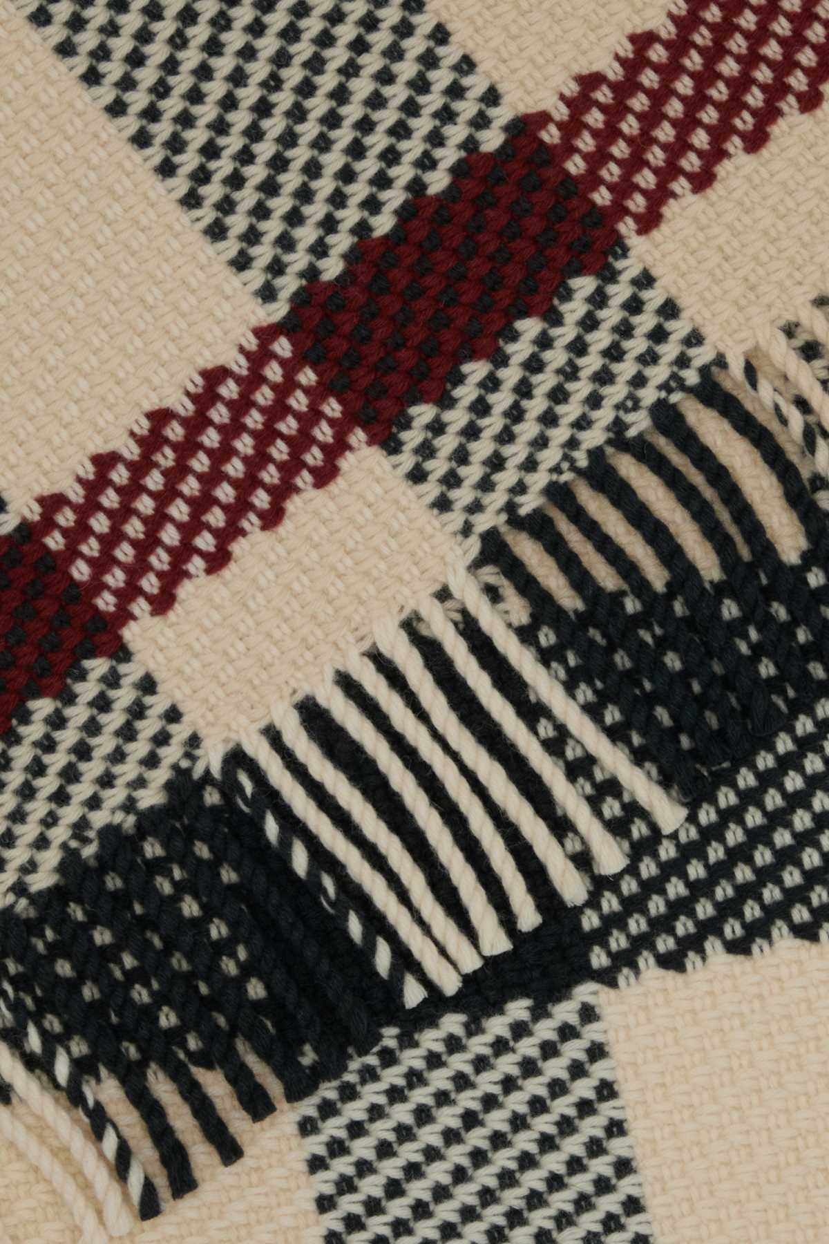 Burberry ladies Embroidered Wool Scarf plaid check