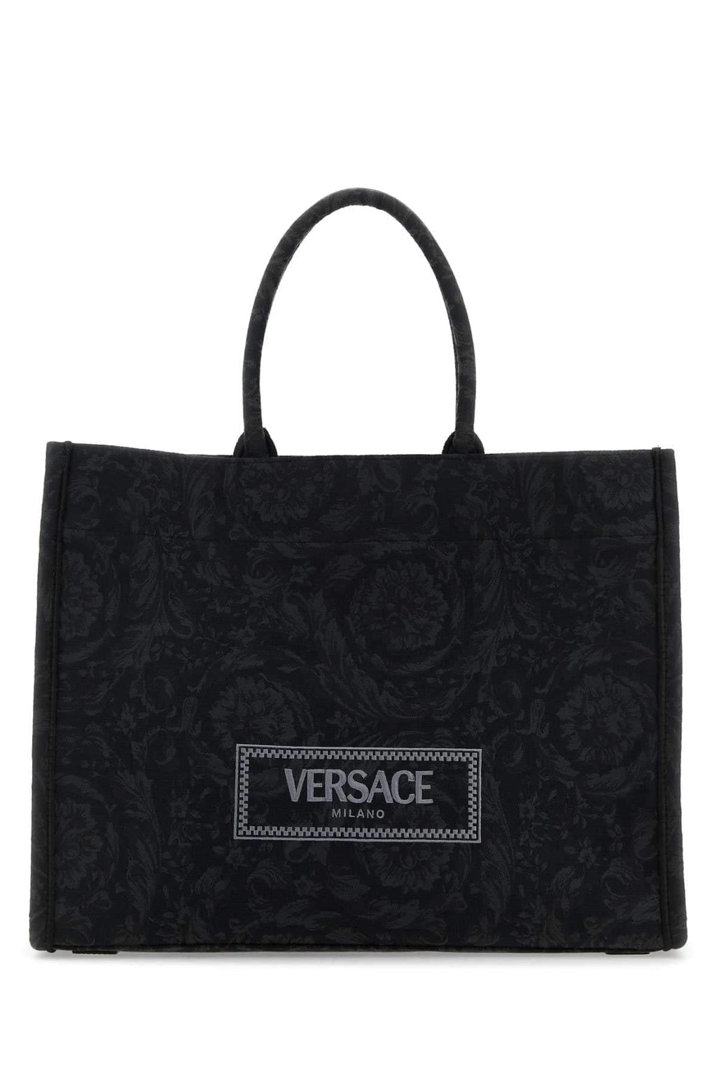 Versace Ladies Embroidered Fabric Big Athena Shopping Bag Tote Handbag