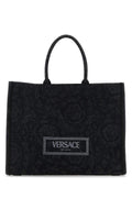 Versace Ladies Embroidered Fabric Big Athena Shopping Bag Tote Handbag