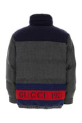Gucci Men's Dark Grey Wool Blend Down Jacket Coat Puffer