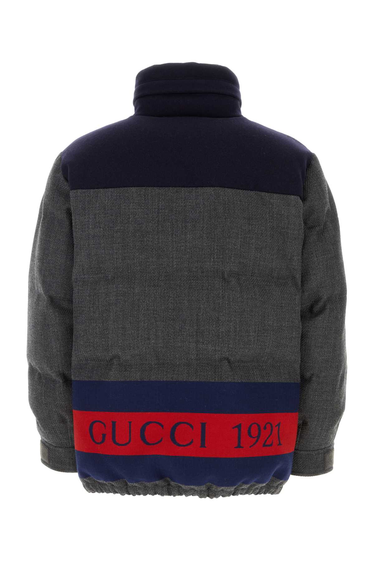 Gucci Men's Dark Grey Wool Blend Down Jacket Coat Puffer