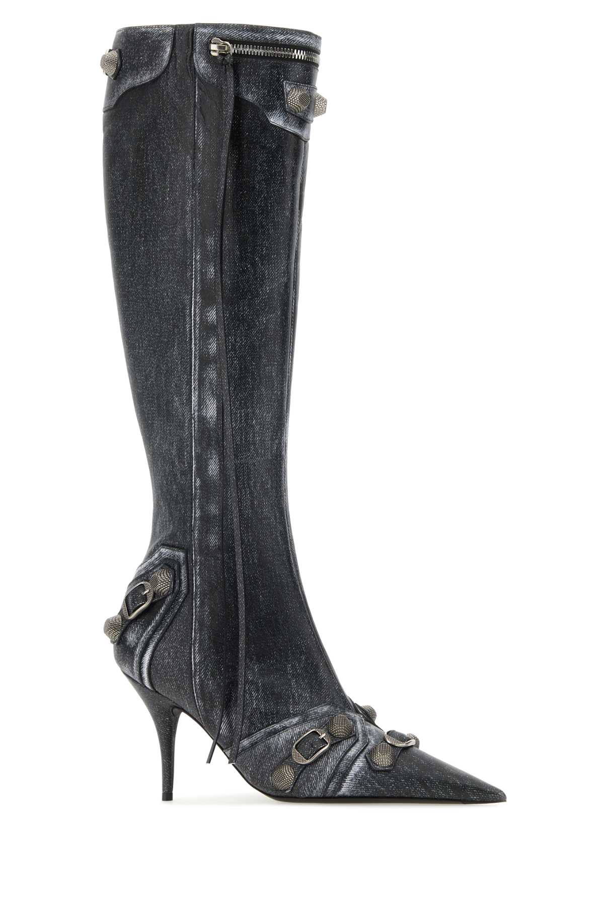 Balenciaga ladies Printed Nappa Leather Cagole Boots lamb embellished