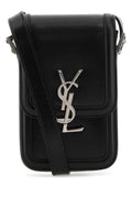 Yves Saint Laurent Men's Black Leather Phone Case Cell YSL
