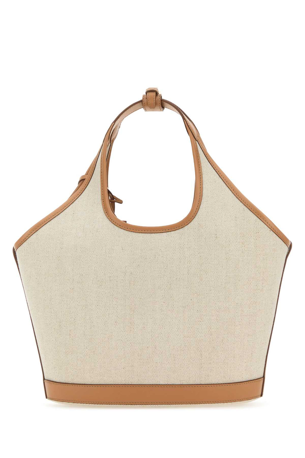 Prada ladies Sand Canvas Handbag logo purse tote
