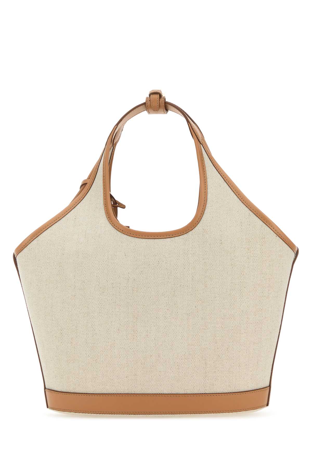 Prada ladies Sand Canvas Handbag logo purse tote