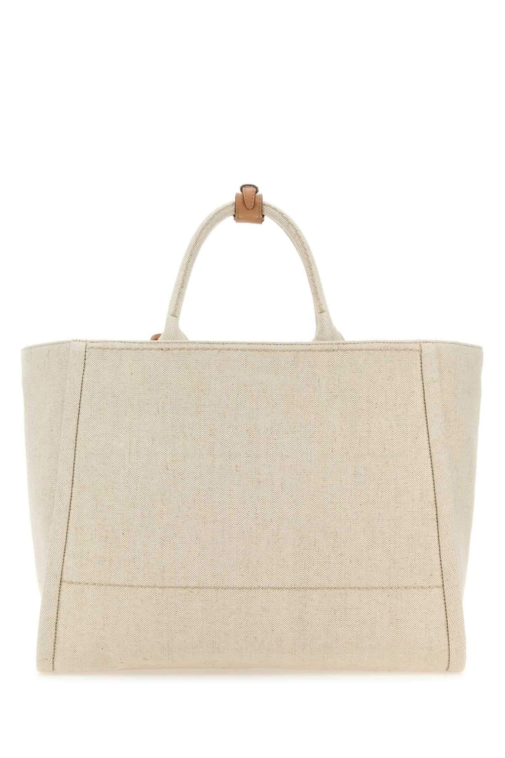 Prada Ladies Sand Canvas Shopping Bag Tote handbag purse