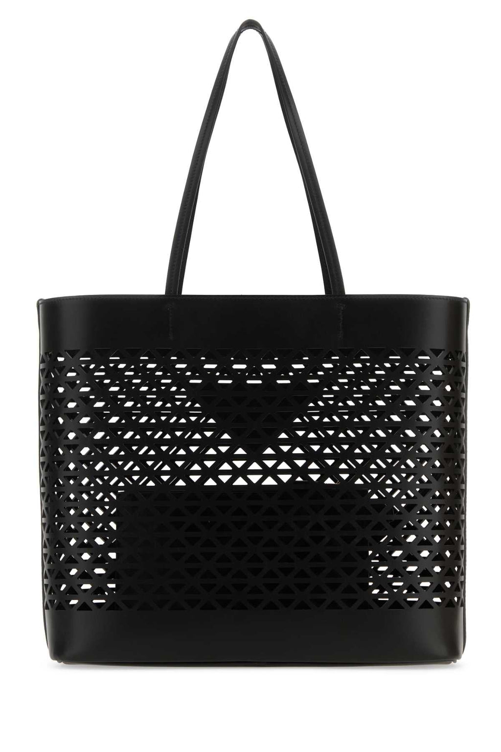 Prada ladies Black Leather Shopping Bag handbag purse tote