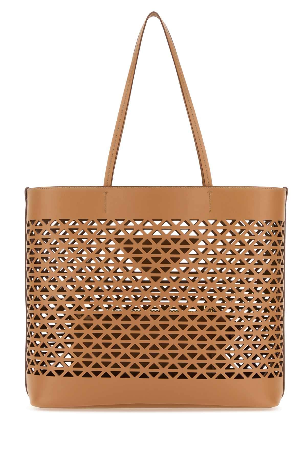 Prada ladies Sand Leather Shopping Bag handbag purse