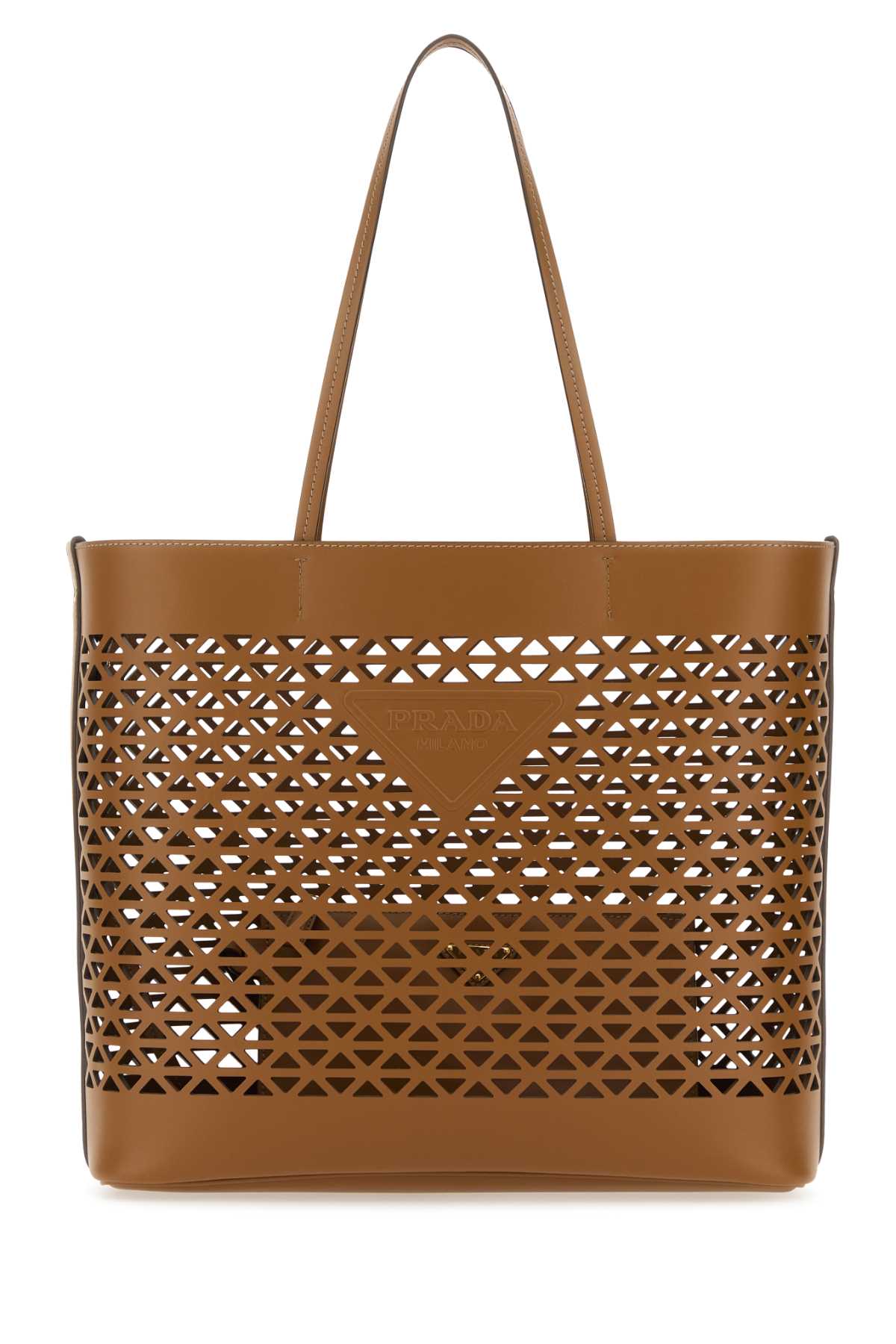 Prada ladies Caramel Leather Shopping Bag Tote Purse Handbag
