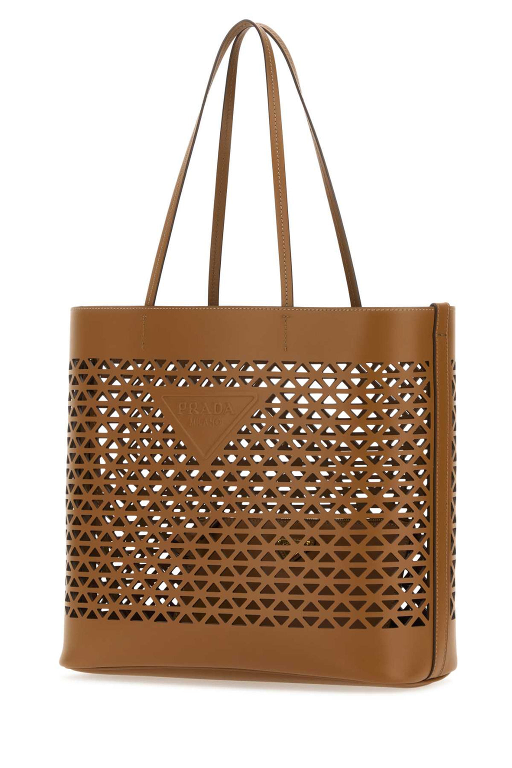 Prada ladies Caramel Leather Shopping Bag Tote Purse Handbag