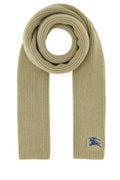 Burberry Unisex Khaki Cashmere Scarf logo