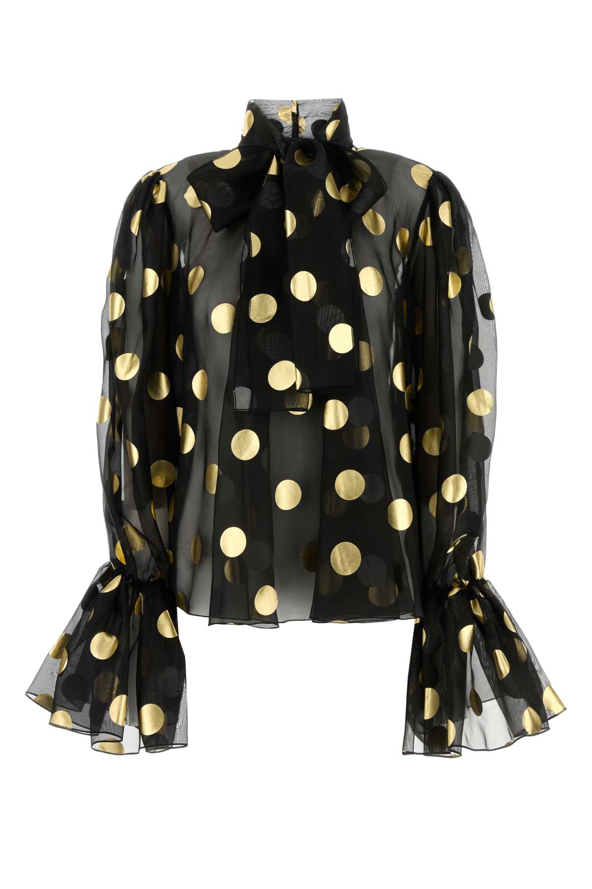 Dolce & Gabbana ladies black/gold polka dots Printed Organza Blouse top shirt