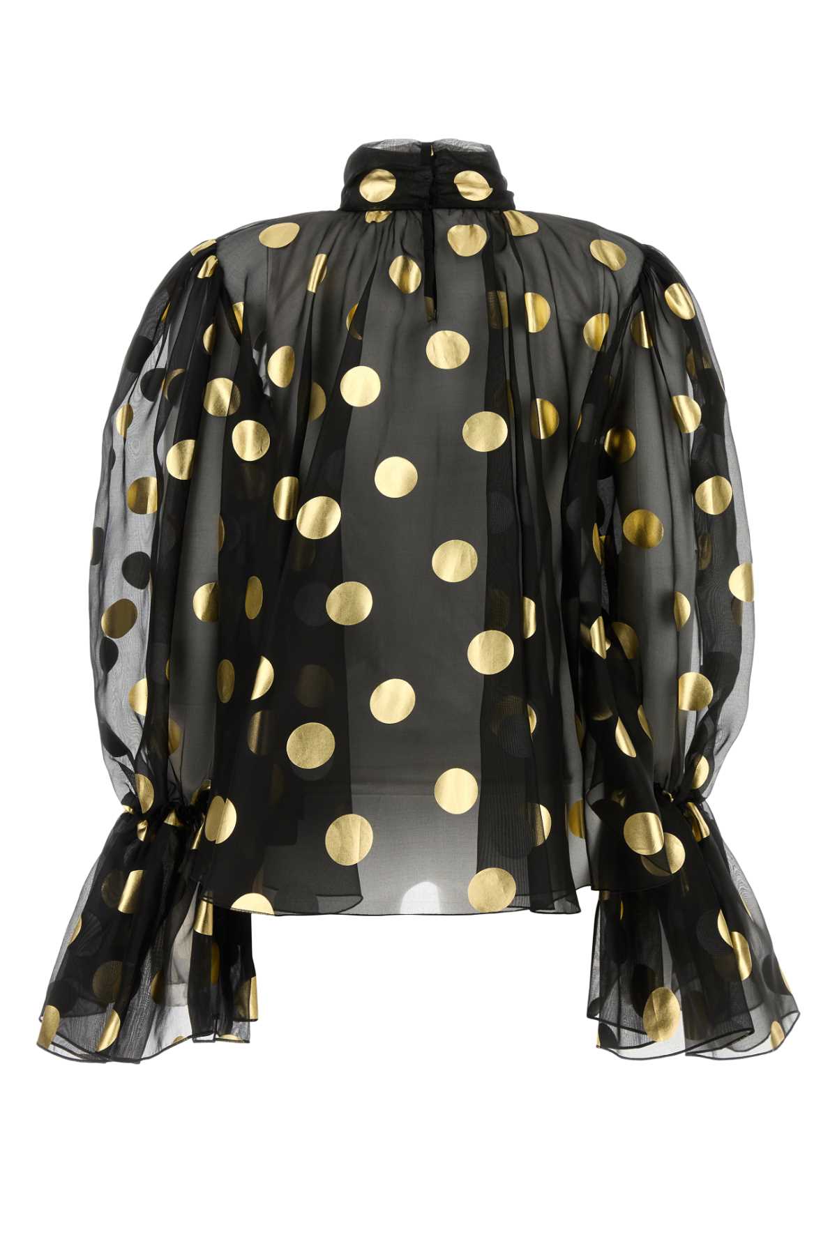 Dolce & Gabbana ladies black/gold polka dots Printed Organza Blouse top shirt