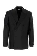 Burberry Men's Black Wool Blend Blazer jacket sport coat wool silk