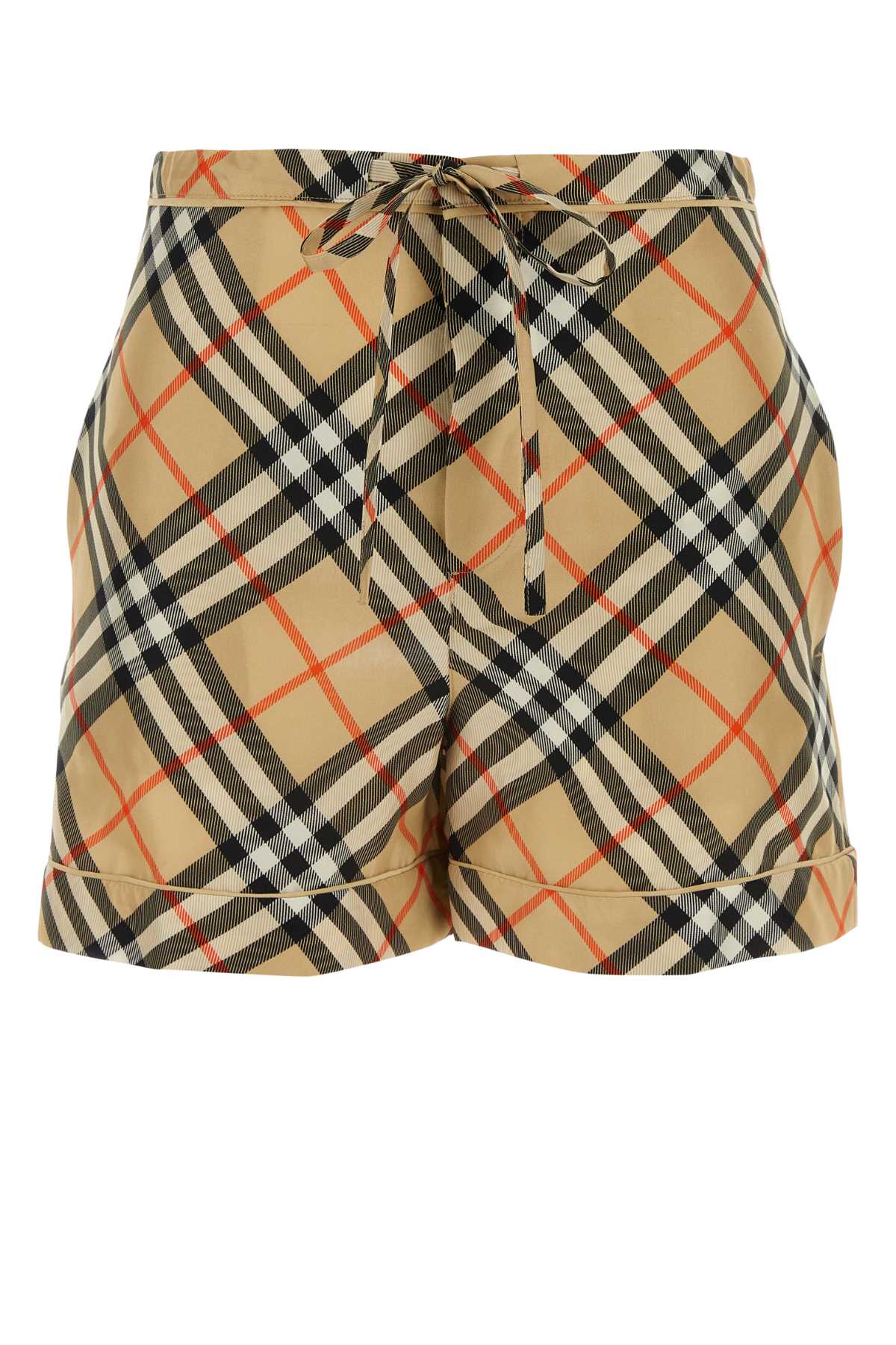 Burberry ladies Printed Silk Shorts plaid checked
