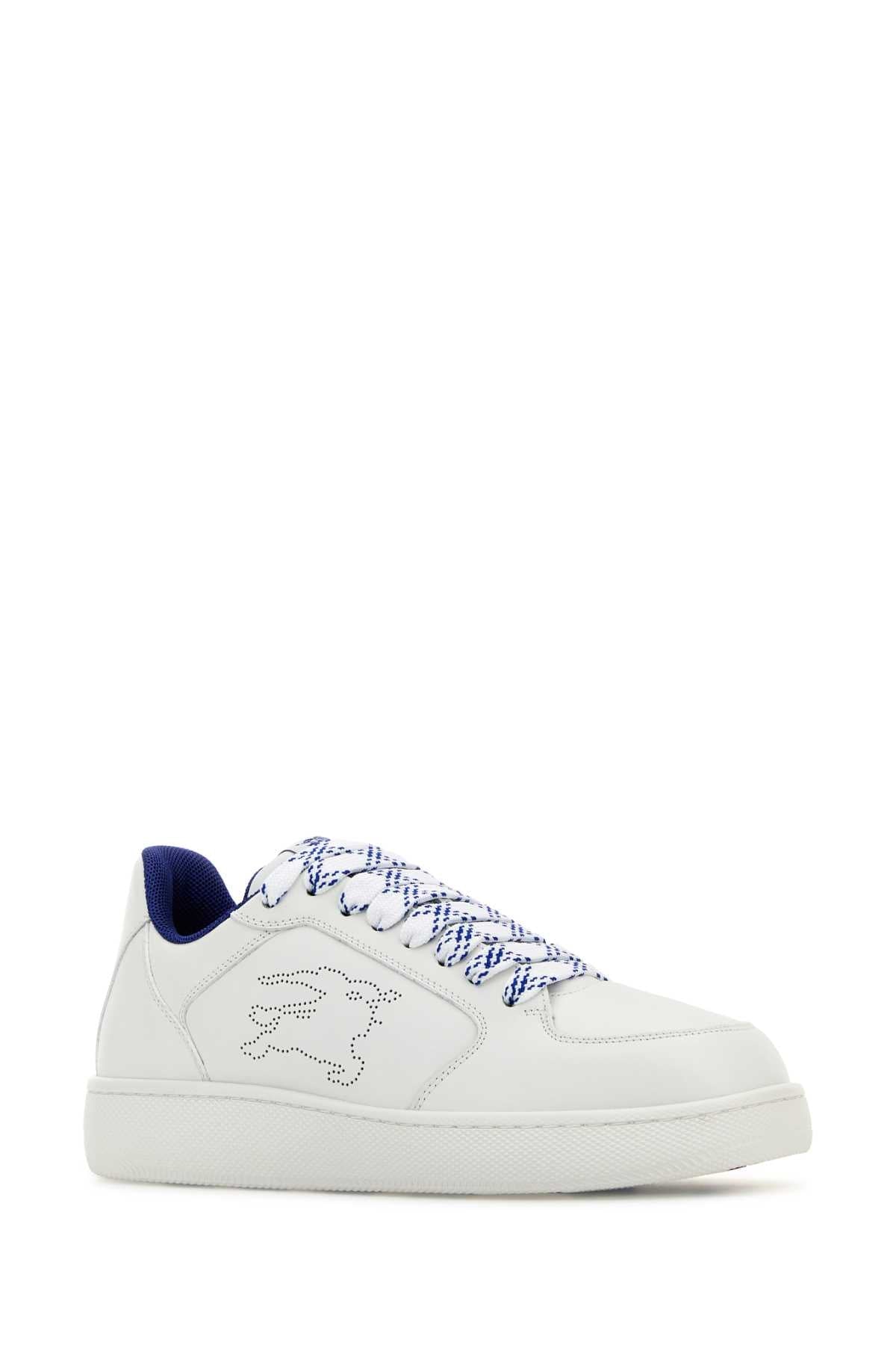 Burberry ladies White Leather Stock Sneakers shoes athletic