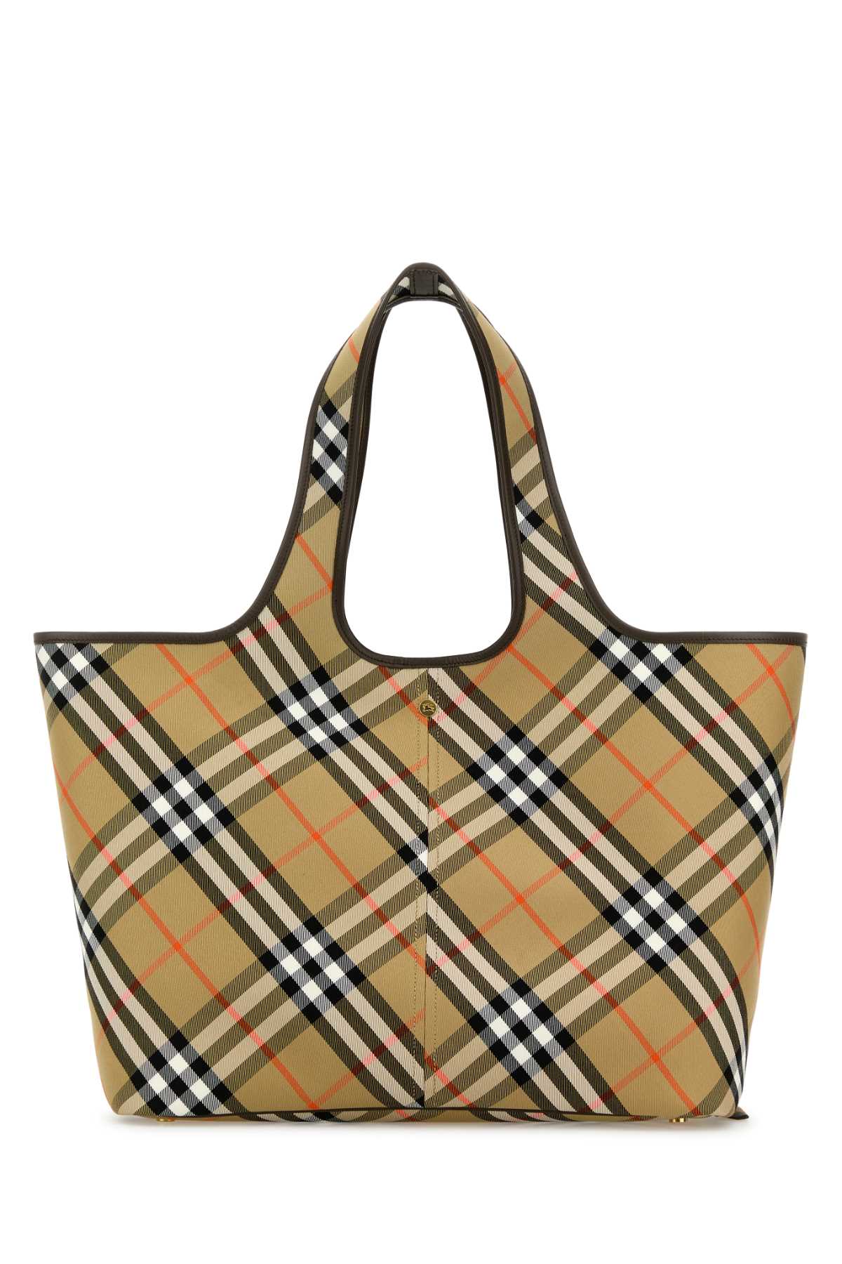 Burberry ladies Embroidered Canvas Medium Check tote Shopping Bag purse