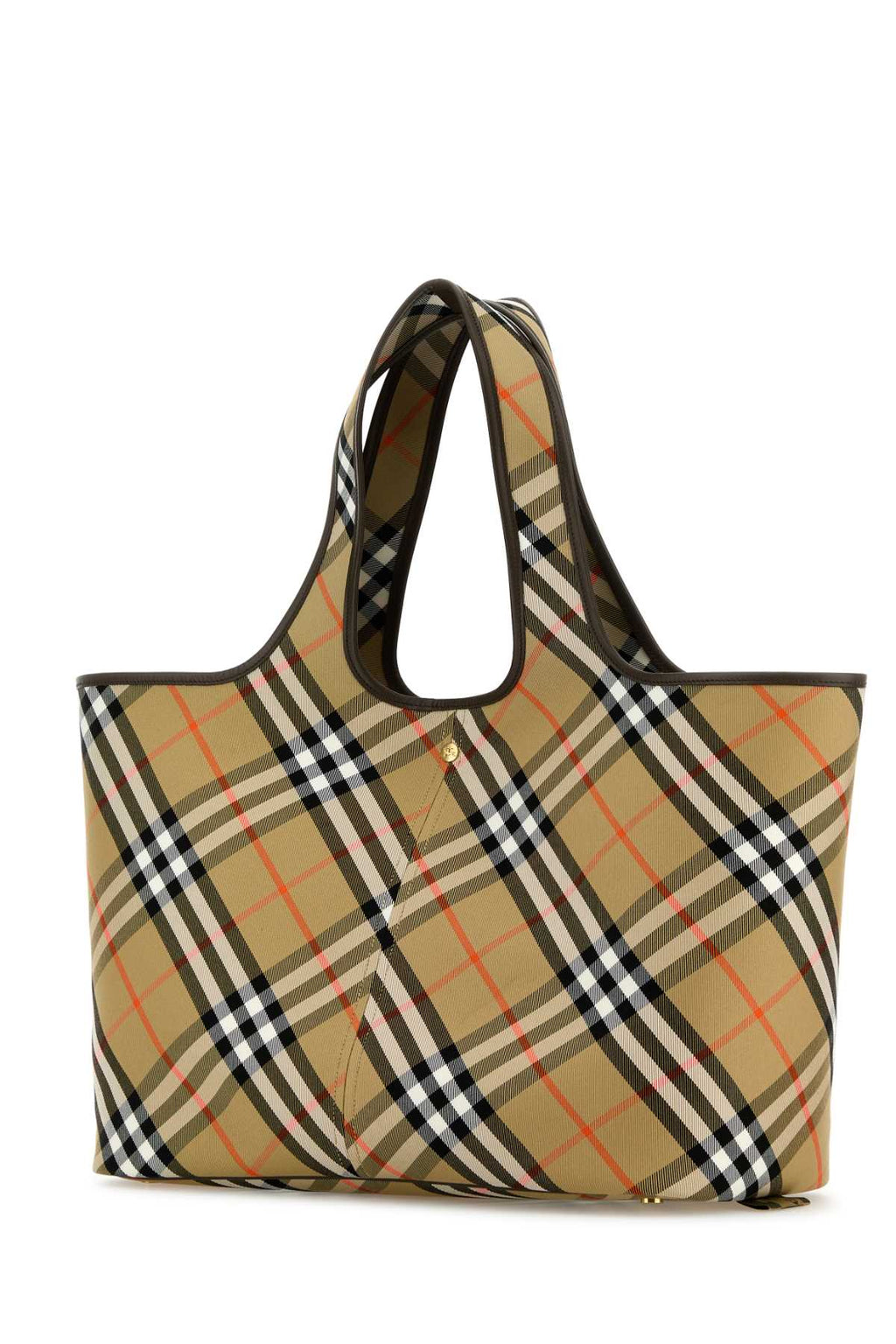 Burberry ladies Embroidered Canvas Medium Check tote Shopping Bag purse