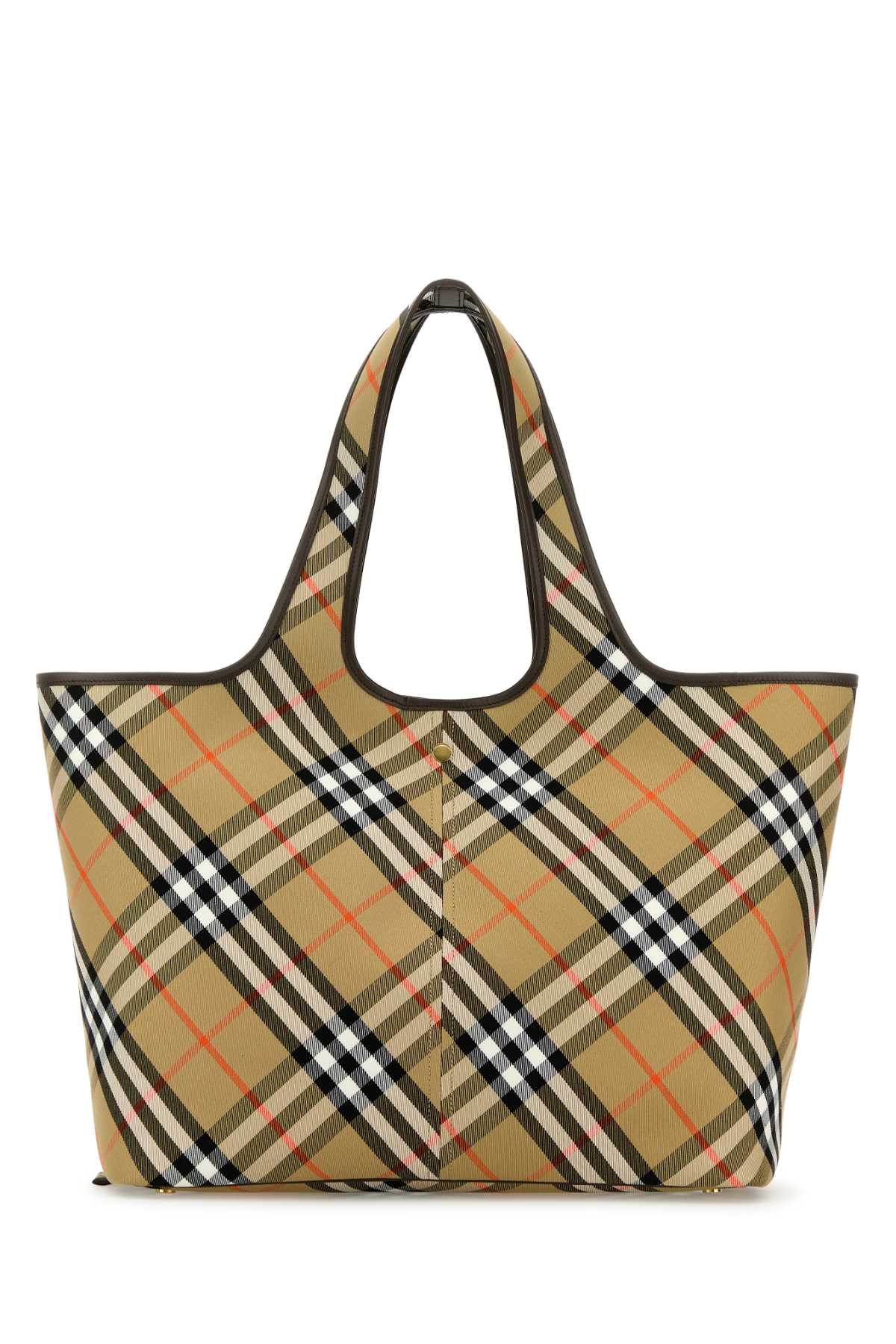 Burberry ladies Embroidered Canvas Medium Check tote Shopping Bag purse